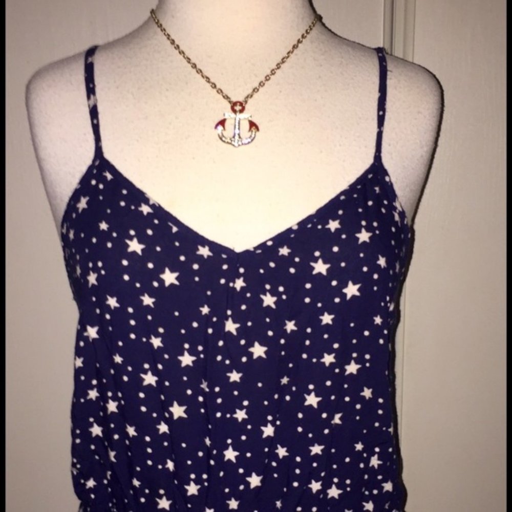 Urban Outfitters - Navy-White Stars Jumpsuit